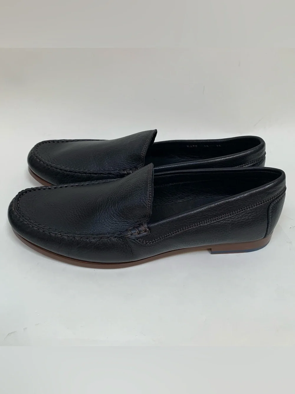 Donald J. Pliner Men's Nate Black Leather Italian Slip On Shoes Loafers Sz 12